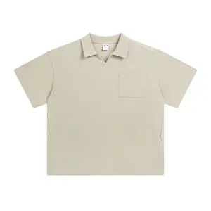 All'ingrosso t-shirt in maglia waffle plain blank polo per gli uomini di alta qualità elegante estate 2024 polo da uomo di lusso
