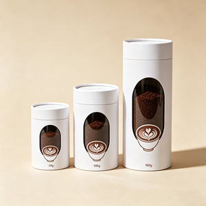 Biodegradable Eco-Friendly Disposable Cylinder Tube Packaging for Coffee Tea Protein with clear <b>window</b> - Product Image 5