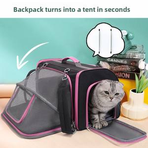 YBtoopet Yue Bai katı stil moda sırt çantası taşınabilir genişleyen köpek ve kedi çantası katlanabilir köpek ve kedi çantası - Product Image 3