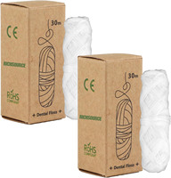 Fil dentaire nettoyant les dents infusé d'hydroxyapatite nano, sans PFAS, sans microplastiques, 50M, fil de soie biodégradable, certifié CE