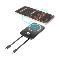 Meilleure Vente – Support de Chargeur Magnétique Sans Fil Ultra Fin 15W 5000mAh à Charge Rapide avec Double Câble et Support Téléphone Intégré