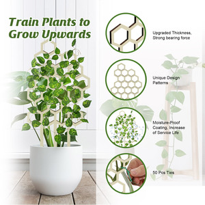 Upright Plant Support Trellis Stick Net Honeycomb Design <strong>Wooden</strong> Climbing Frame Potted Plants Training <strong>Stake</strong> <strong>for</strong> Growth Trainer - Product Image 3