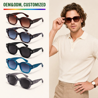 Nouvelles Lunettes de Soleil Tendance 2026 en Acétate – Luxe, Uniques, Classiques, Monture Ronde Vintage Effet Écaille de Tortue pour Hommes
