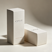 Boîte d'emballage de luxe personnalisée avec logo pour crème visage et sérum de soin, écologique, estampage à chaud argenté, petit MOQ, boîte en carton à rabat