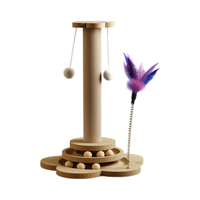 Arbre à chat en sisal tout-en-un avec petite balle jouet pour chats d'intérieur – Idéal pour le jeu à la maison