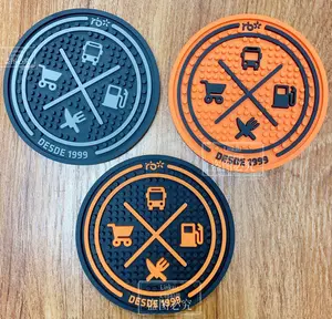 Coaster Silicone Cheap 3D Custom Logo Plastic Silicone Mat Soft Pvc Rubber Cup Coasters For Drinks
