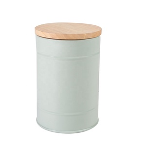 Bamboo Food Container Food Bamboo Wooden Lid Tea Sugar Coffee Storage Tin Box Airtight Food Container Canister Set Of 3