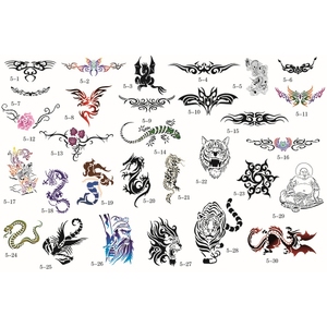Tatuajes Temporales, Pegatinas de Tatuajes Pequeños para Mujeres, Hombres y Niños, 30 Hojas, Flores, Palabras, Patrones Pequeños, Tatuajes Temporales Impermeables - Product Image 1