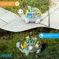 Bestseller Solar betriebene LED-Harz Statue Licht Nette Schildkröte Statue Dekoration Licht für Garten und Rasen Dekoration verwendet