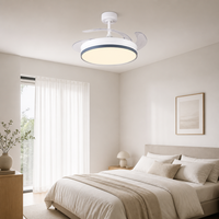 Ventilateur de plafond LED rétractable invisible 2 en 1, lampe lustre moderne avec télécommande, ventilateur de plafond LED pour chambre à coucher et salle à manger