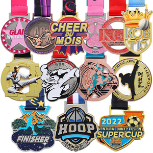 Medalla Deportiva de Metal Personalizada con Logotipo, Medallas Deportivas Personalizadas en Oro y Plata para Baloncesto, Fútbol, Ajedrez, Maratón, Danza, Gimnasia - Product Image 1