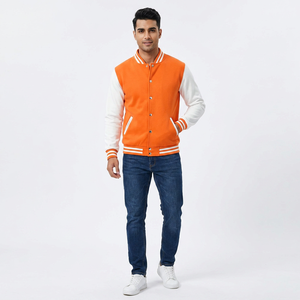 Wholesale Fashion Custom Embroidery Leatherman Varsity Baseball <b>Letter</b> <b>Man</b> <b>Jackets</b> High Quality <b>Men's</b> Stand Collar Front Logo - Product Image 1
