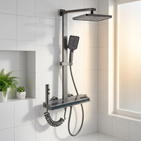 Ensemble de douche intelligent électrique en acier inoxydable chaud/froid pour salles de bain d'hôtel avec mitigeur monocommande et jet pluie à pause