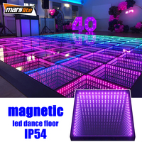 Piste de danse LED pour événements, miroir infini 3D, fête disco, piste de danse LED DJ, piste de danse magnétique portable, mariage