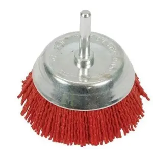 75mm Rotary Nylon Filament Abrasive grit 240 Wire Cup Brush car drill cleaning tools with 6mm shaft