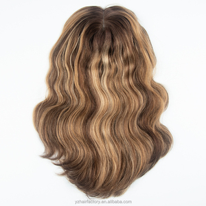Prothèse capillaire naturelle en cheveux humains, avec mèches balayage, à clipser, base en soie, nouée à la main, pour femmes, toupet juif - Product Image 5