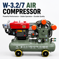 Compresseur d'air minier KAISHAN W-3.2/7, moteur diesel à vis basse pression, pompe PLC, refroidissement par air, mobile, pour forage souterrain en carrière