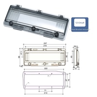 Boîtier de jonction transparent EKYK YKW-02B IP65 en ABS à 13 voies avec couvercle de protection pour instruments électroniques et distribution