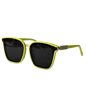 מעצב רטרו משקפי שמש צבעים אופנתיים מקוטבים עדשות UV400 מותג אופנה אופנה מסגרת אצטט משקפיים צהוב CL40498