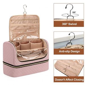 Bolsa de Cosméticos de Gran Capacidad Personalizada de Fábrica BSCI, Bolsa de Almacenamiento de Herramientas de Peluquería de Viaje Doble con Múltiples Compartimentos - Product Image 5