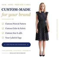 Robe personnalisée pour femme en mousseline écologique à col à volants, à pois, sans manches, coupe évasée, taille smockée, usine OEM ODM