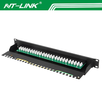 Panneau de brassage téléphonique NT P042 Cat3 25 ports en acier laminé à froid de 1,5 mm noir pour système vocal téléphonique