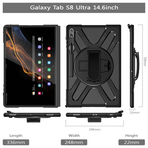 Funda con soporte giratorio de 360 grados en la parte posterior y correa para las manos para la tableta <span class=keywords><strong>Samsung</strong></span> Galaxy Tab <span class=keywords><strong>S8</strong></span> Ultra <span class=keywords><strong>5G</strong></span> de 14.6 pulgadas SM-X900/X906 2022 - Product Image 2