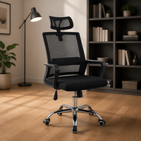 Chaise de bureau de haute qualité avec appui-tête, chaise d'ordinateur ergonomique réglable pivotante avec soutien lombaire pour le lieu de travail