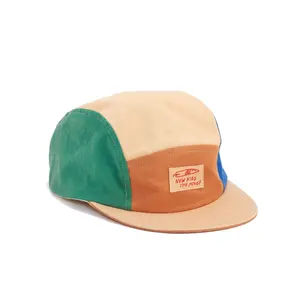 تصميم جديد مخصص قبعات 5 ألواح لمخيم الأولاد الصغار قبعات بيسبول صغيرة الحجم للأطفال مع علامة منسوجة