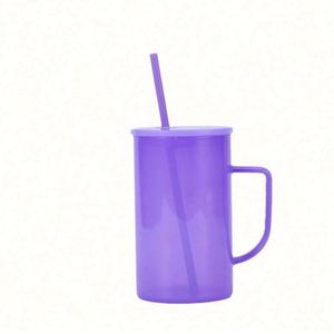 Mug à café en verre écologique AGH 17 oz avec logo personnalisé, sublimation, finition scintillante et couvercle en bambou pour enfants - Product Image 5