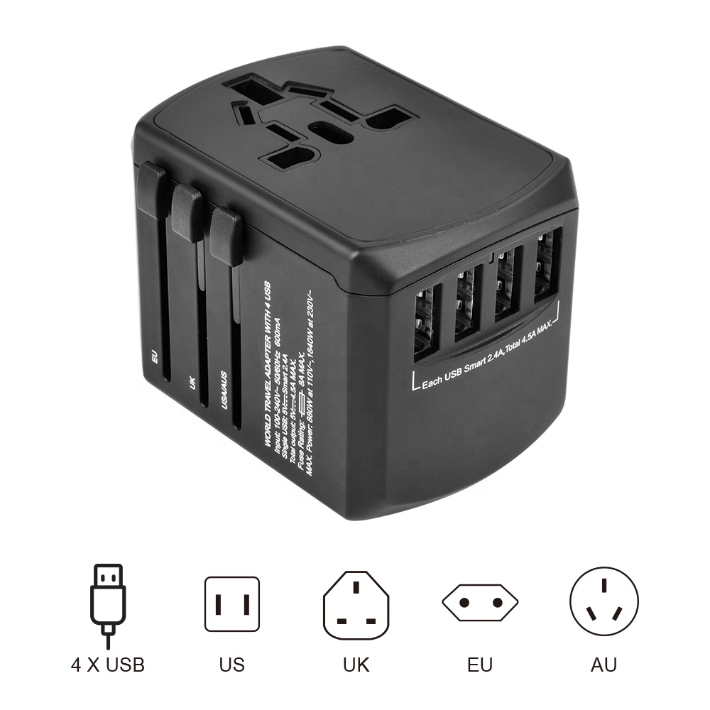 World Travel Adapter International Universal Plug Adapter with 2 USB Ports