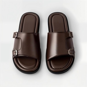 Tongs et sandales décontractées en cuir à une bride pour hommes, style européen et américain, nouvelle collection 2026, taille <span class=keywords><strong>48</strong></span>, du fabricant de chaussures - Product Image 2