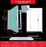 Puits de canalisation dissimulé personnalisé, porte de gypse ignifuge en alliage d'aluminium, pour porte cachée d'inspection murale