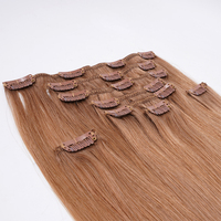 BELLECODE Extensions de cheveux naturels à clips invisibles double épaisseur, cheveux chinois Remy véritables, extensions à clips sans couture