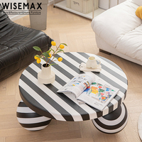 WISEMAX — meubles modernes en bois, bande zèbre, Table basse de salon, Table centrale en bois pour la décoration, style scandinave