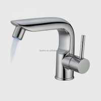 Robinet de lavabo monocommande chaud/froid en acier inoxydable 304, design moderne, à poser sur le comptoir, avec cartouche céramique, vente directe usine