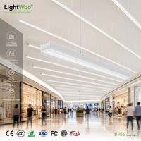 Sistema de Iluminación Lineal LED para Supermercados, Iluminación Continua en Fila, Comercial, 1.5M, Lámpara Colgante LED Regulable para Estacionamientos y Oficinas