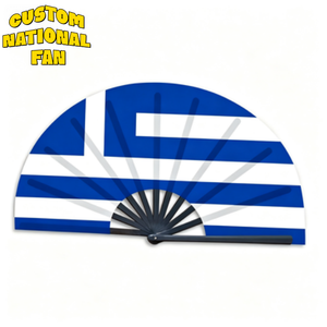 Éventails pliables de supporter de Grèce avec drapeau national personnalisé, produits portables de haute qualité pour événements sportifs et fêtes - Product Image 1