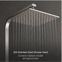 Système de douche à effet pluie en acier inoxydable 304, montage mural, ensemble de douche pour salle de bain avec douchette à main, finition brossée