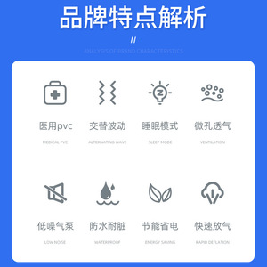 Anti-Bedsore Air Mattress <b>Single</b> Inflatable <b>Bed</b> Blue For Elderly Home Use Health Care <b>Foldable</b> Non-Slip Design - Product Image 5