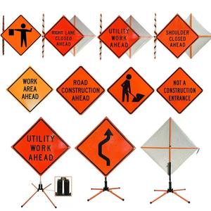 Película personalizada Señal de tráfico reflectante Construcción móvil y plegable Señal de carretera Seguridad vial Especificación múltiple - Product Image 4