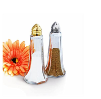 Ensemble de épices et d'assaisonnements vides, 1oz, conteneurs en verre, en forme de tour, poivre sucre, shaker en acier inoxydable, vente en gros