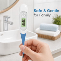 Termometer Digital Klinis Grosir dengan Ujung Fleksibel, Termometer Elektronik Oral dan Ketiak untuk Bayi dan Dewasa