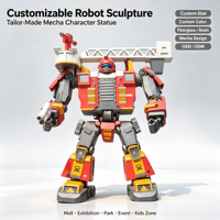 Modèle de robot Mecha en résine fait main, finition brillante, OEM ODM, taille, couleur et logo personnalisés, décoration de bureau, décoration de jardin, jouet d'art, objet de collection