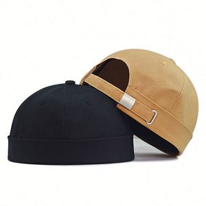 Unisex Vintage <b>Summer</b> Cotton Brimless Cap Solid Color Street Portable Docker Multipurpose Beanie Hip Hop <b>Hats</b> Promotion - Product Image 1