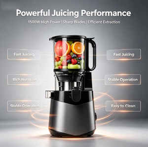 Extractor de Jugos de Presión en Frío de Masticación Lenta, <span class=keywords><strong>Licuadora</strong></span> con Boca de Alimentación Grande y Motor Silencioso, <span class=keywords><strong>Licuadora</strong></span> de Frutas y Verduras para el Hogar y la Cocina - Product Image 4