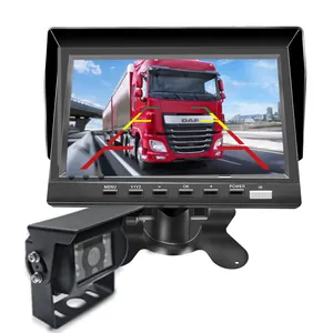 AHD 7 pouces moniteur de voiture radar capteur de stationnement caméra de recul ligne de stationnement système de vue arrière camion caméra de recul