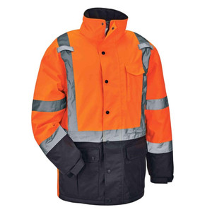 Khả năng hiển thị cao máy bay ném bom Áo Khoác Nam làm việc xây dựng Áo khoác cho thời tiết lạnh Áo khoác mùa đông cho nam giới không thấm nước - Product Image 5