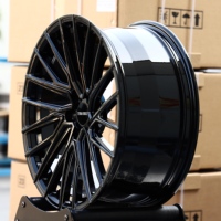 Jantes de voiture TITAN FORCE 17 18 19 20 pouces 5x112 5x114.3 5x120 en alliage d'aluminium noir brillant forgé pour Golf MK5 MK6 MK7