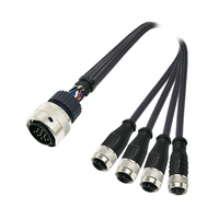 Câbles de raccordement ITT 19 broches vers M12, étanches IP67, boîtier automobile en acier inoxydable et laiton
